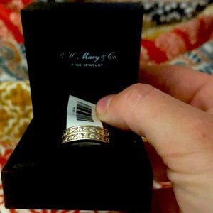 diamond two-row band 14k yellow gold 1/2 c.t